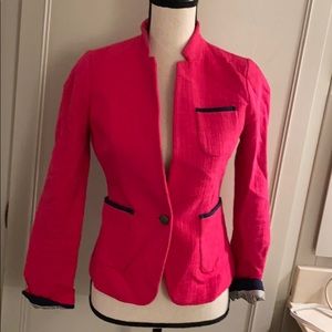 Banana Republic pink blazer with navy blue detail